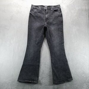 Luluroe Jeans Womens 32 Black‎ Flare High Rise Stretch Boho Denim